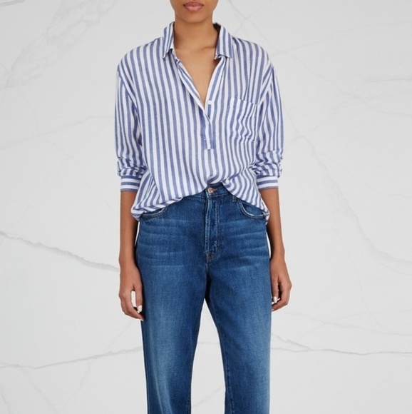 Rails Tops - RAILS Elle blue white stripe popover blouse loose